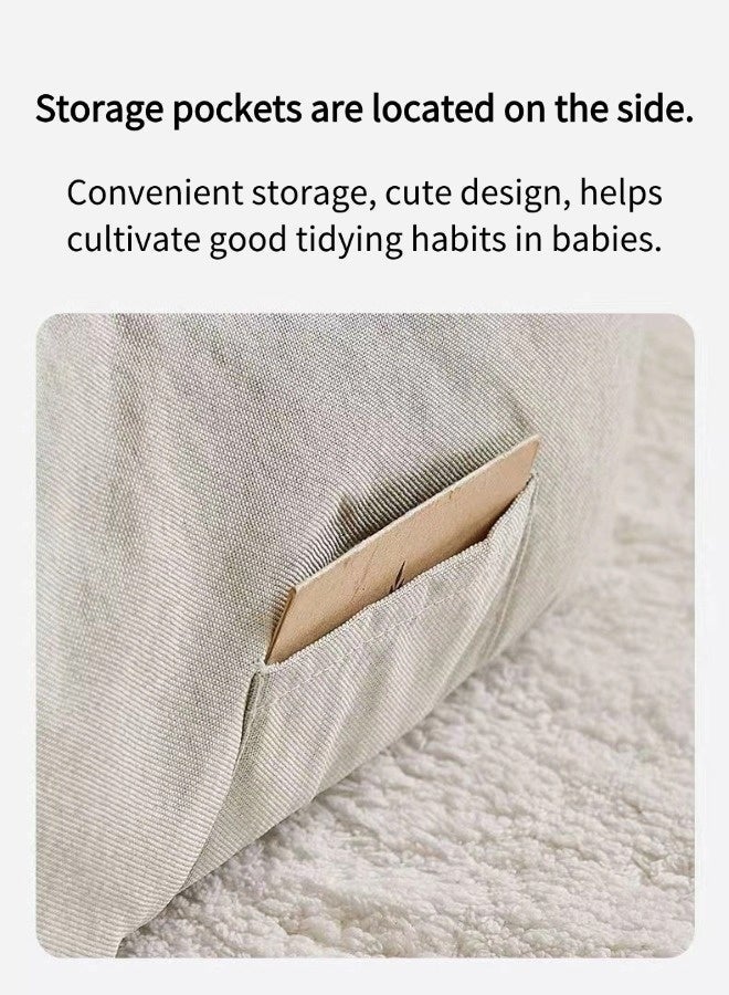 Vixplorn Cute and adorable children's sofas, children's sofas with storage bags, cute single sofas suitable for toddlers, small children's sofas, beanbag sofas, suitable for boys and girls to read, play, and relax, suitable for living rooms, children's rooms, and nurseries. - Image 4